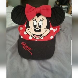Disneyland Minnie Mouse Ears Red White Polka Dot Kids Hat Cap Disney